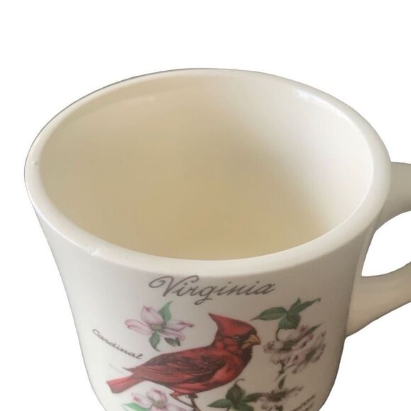 Vintage Virginia Souvenir Coffee Mug Cardinal American Dogwood Design Classic - Picture 3 of 13